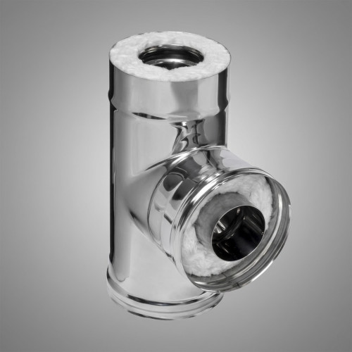 Сэндвич-тройник 87 AISI 304/430 110/210 0,8/0,5 мм (керамоволокно)